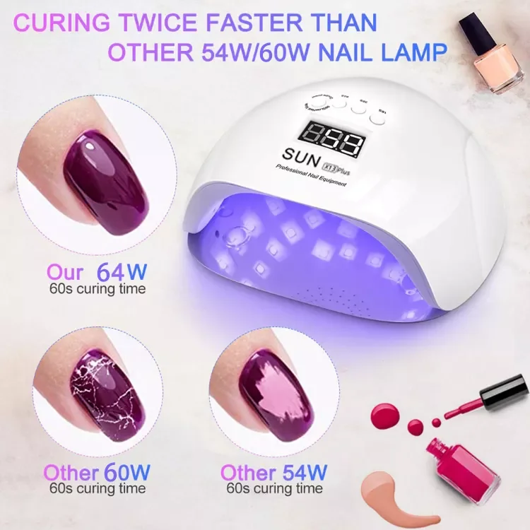 UV LED Nail Lamp 65W Fast Dry Gel Light Nail Dryer Professional Nail Art Tools for Fingernail and Toenail Polish Curing Lamp