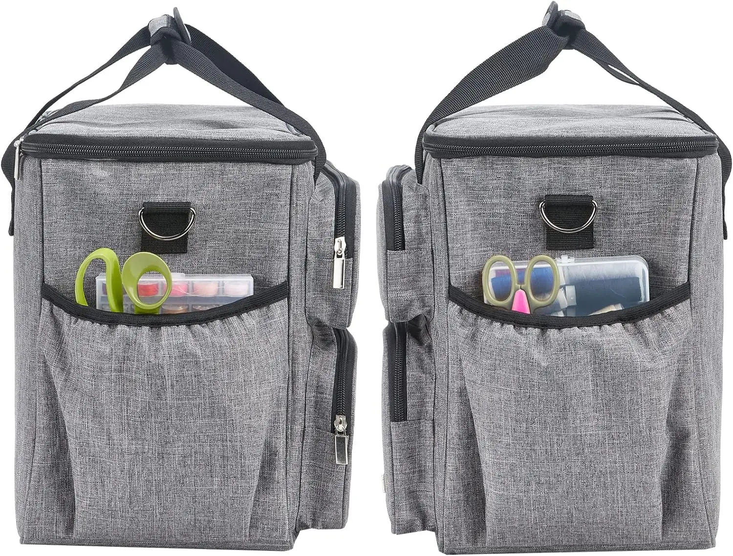 Sewing Machine Carrying Case, Universal Travel Tote Bag with Shoulder Strap for Singer, Brother, Janome and Accessories, Grey