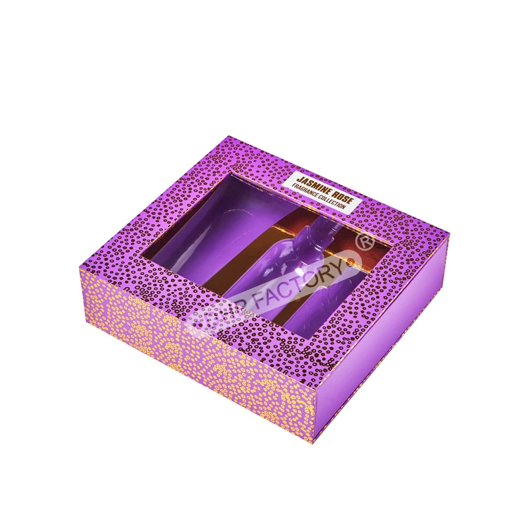 Custom Full Colors Print Plastic PVC Fashion Cosmetics Set Trio Hair Perfume Kit Cardboard Drawer Sliding Boxes With Paper Tray