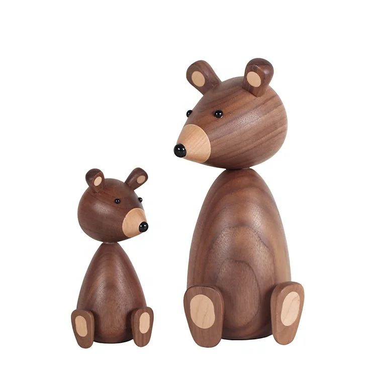 Russia Little bear wood ornaments for decor for furniture wood crafts shipping small gifts wood bear toy ornament home