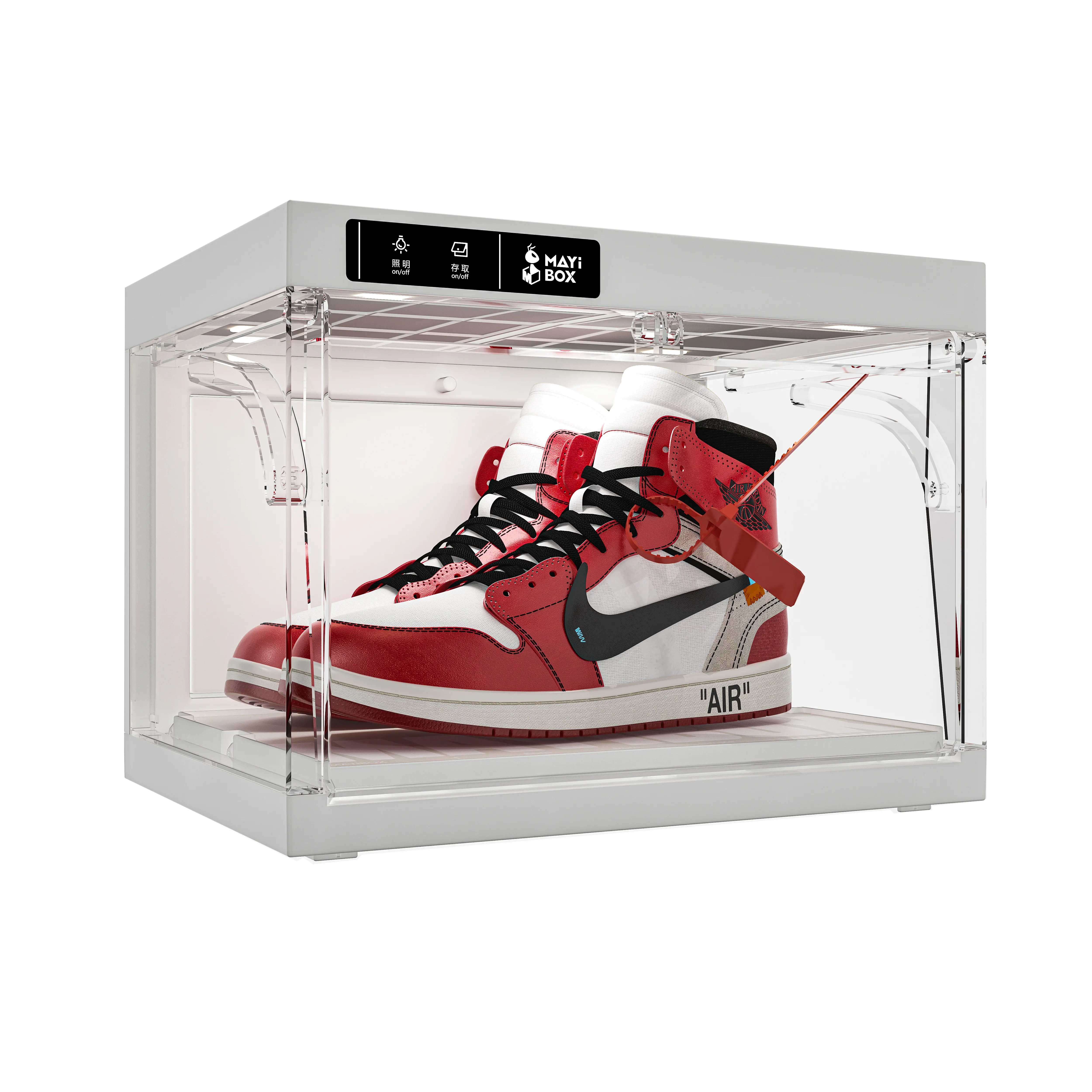 China Wholesale Plastic Sneaker Box Storage Shoe Box Control LED Transparent Stackable shoe cabinet display