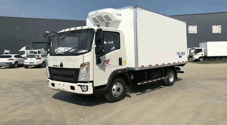Factory Priced HOWO 5T Small Refrigerator Van Truck New 4x2 Manual Automatic Diesel Gasoline Euro 5 Refrigerated Cold Room Box