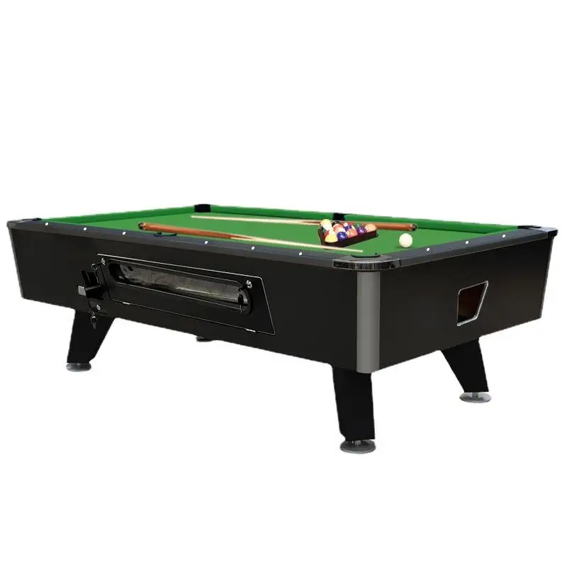 7-Foot Commercial American Pool Table - Solid Wood Legs, Coin Operated, MDF Cushions, Billiard Table