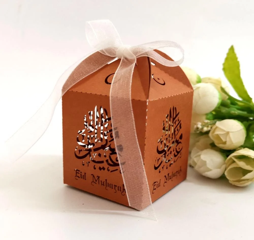 Eid Mubarak Paper Candy Box Bags Party Favors Gifts For Guest Islamic Muslim Ramadan Kareem Gift Party Decoration
