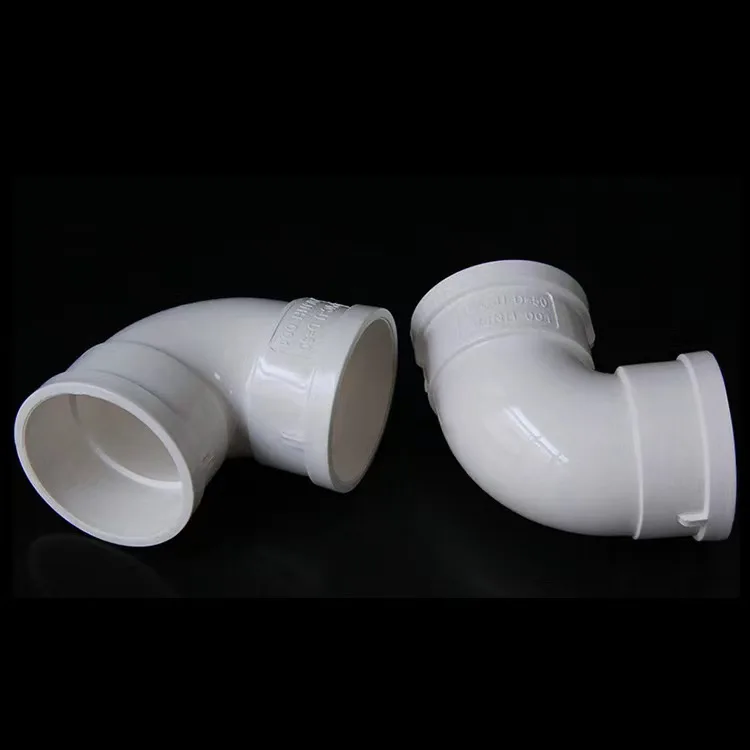 Прямая поставка Dn50 PVC-U дренаж 90 градусов локтевые фитинги индивидуальные дренажные
