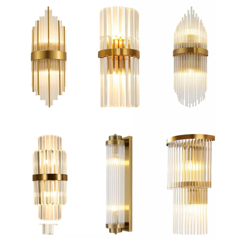 Хит продаж, современные роскошные комнатные Настенные светильники E14 для дома, прикроватный коридор, гостиная, Хрустальный настенный светильник, освещение