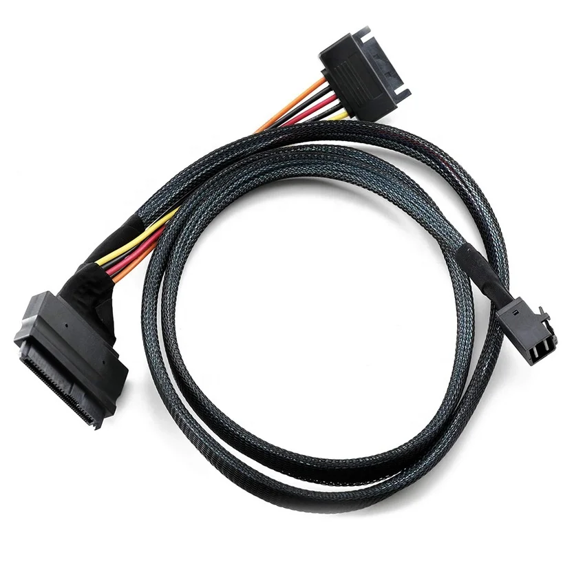 Hight quality 12GB/s Internal Mini SAS HD SFF 8643 to U.2 SFF-8639 Cable with 15 Pin Female SATA Connector