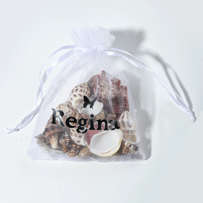 white packaging organza bags with logo gift pouches