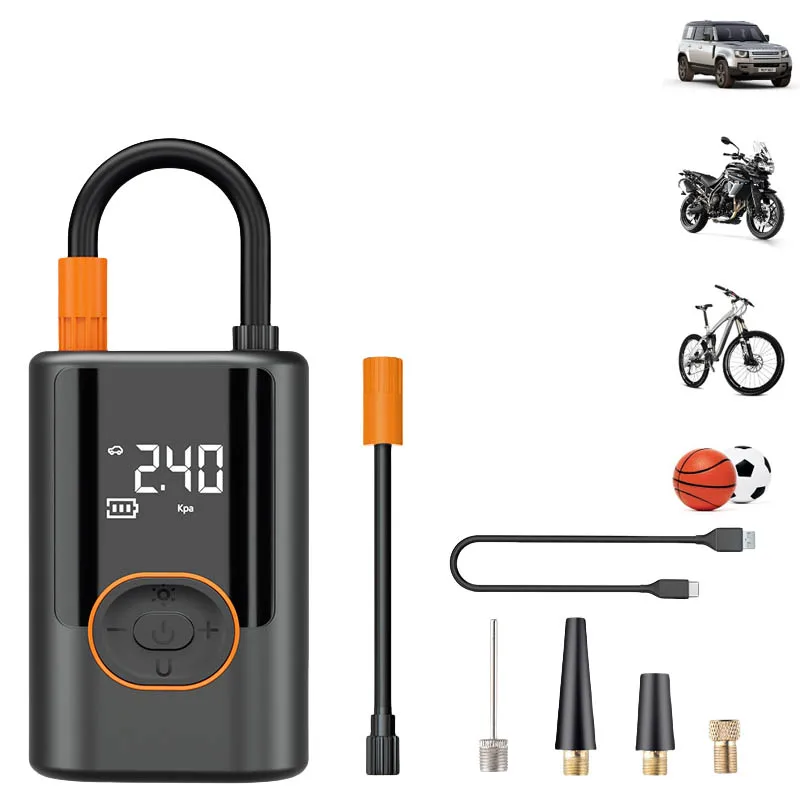 2024 Cordless Digital Mini Tire Inflators With 2 Battery Portable Rechargeable Wireless Car Air Pump Compressor For Car Tyre