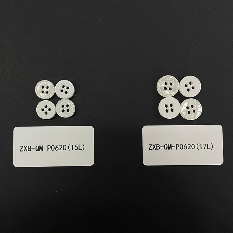 Wholesale Custom 4 Holes 15L Round Lettering White Resin Shirt Garment Button For Clothing