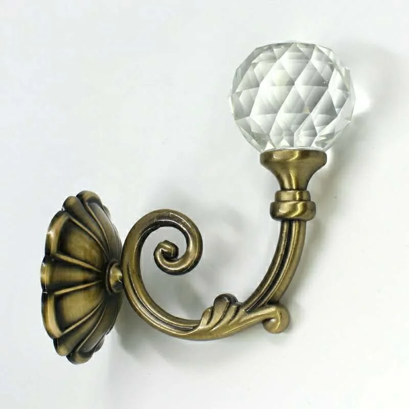 KEWOO high quality golden  color round simple luxury style wall curtain hook with rope for wall or door