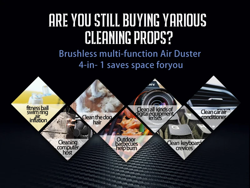 Cordless Air Duster Electric Can Replacement for Compressed Air Can Spray Duster Can for Computer Cleaning Built-in LED light