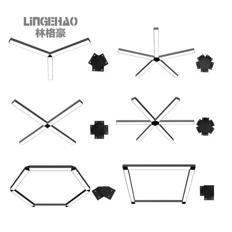 Linear long strip chandelier used in commercial space and capable of combined connection and intelligent dimming