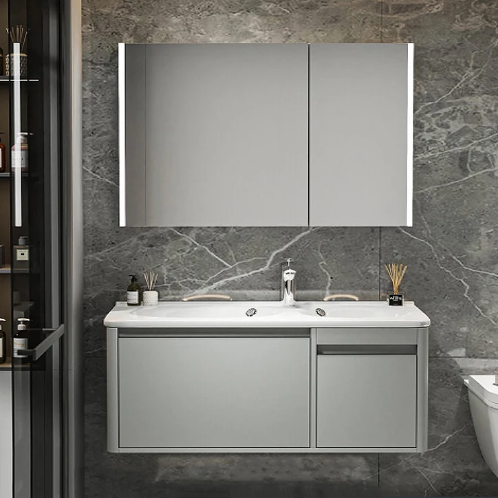 Custom home or hotel bathroom furniture solid wood wall mounted mirror cabinet bathroom vanities cabinets