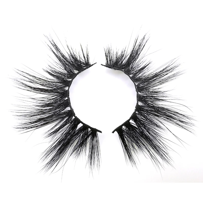 Professional manufacturer natural long 25mm 3d mink fluffy eyelashes  with privatel label