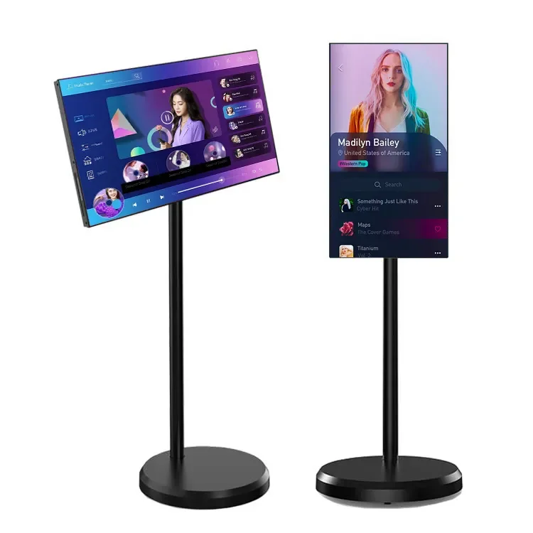 21.5 32 Inch Standby Me LCD Touch Screen Kiosk with Android OS Built-in Battery Movable Stand