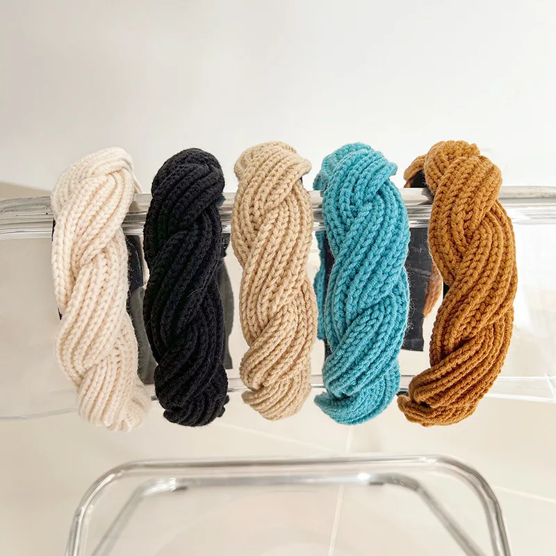 4cm Wide Acrylic Yards Braided Headbands For Women Big Plait Hairbands Hair Hoops For Girls Hair Accessories