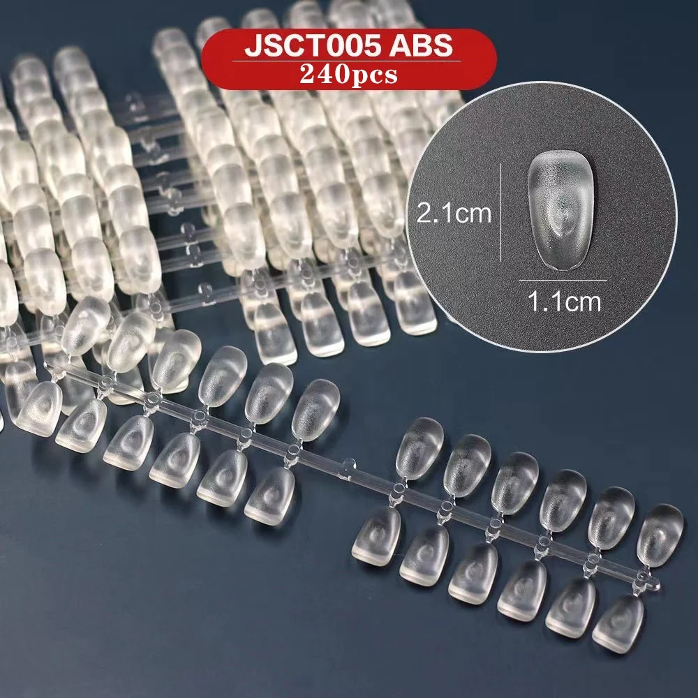 Semi-solid False Nail Tips Transparent Natural Short Square Oval Round Nail Display Color Card Manicure Practice Tool