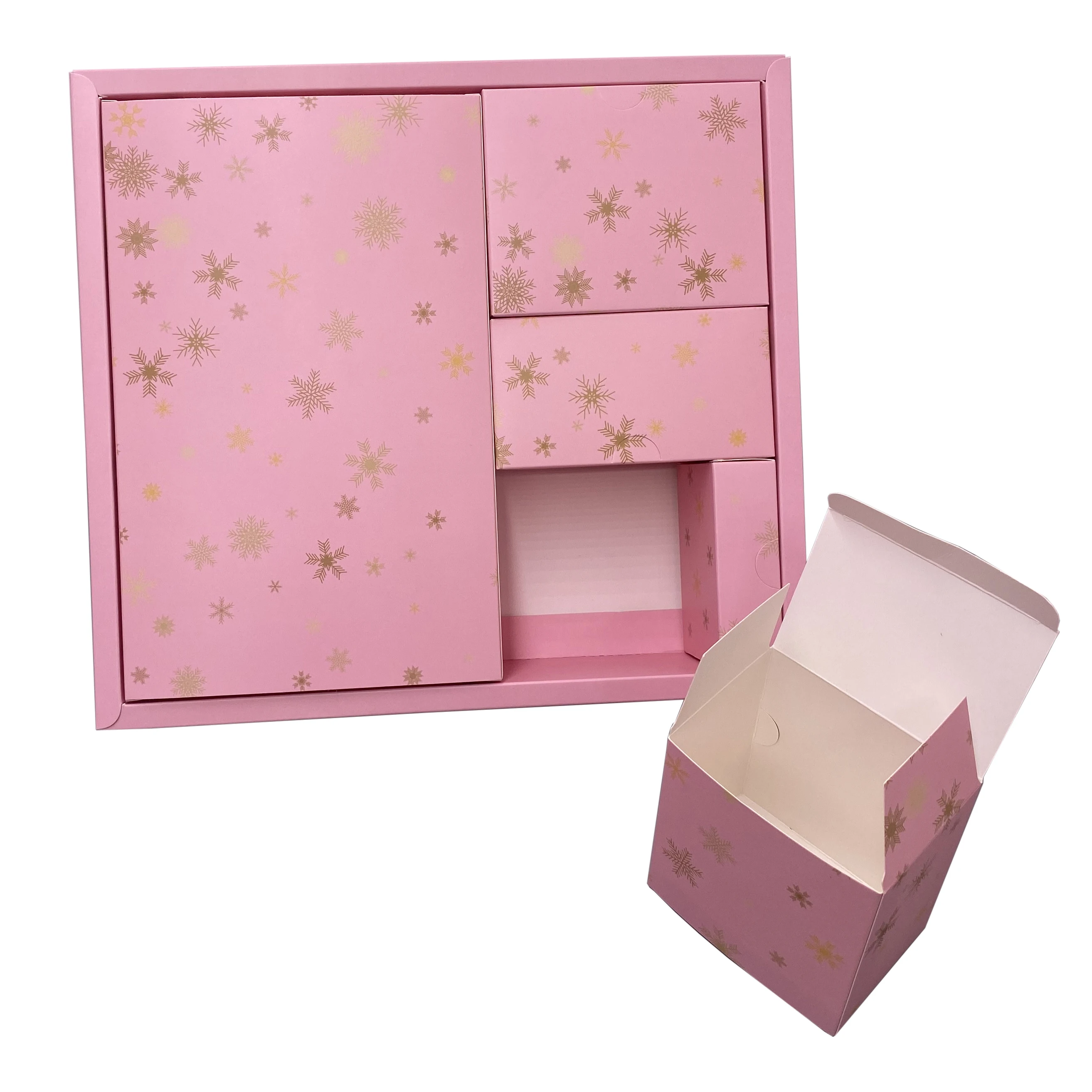 Crown Won custom pink muti-function 12 day advent Calender ramadan box date magnetic storage gift box for candy cookie chocolate