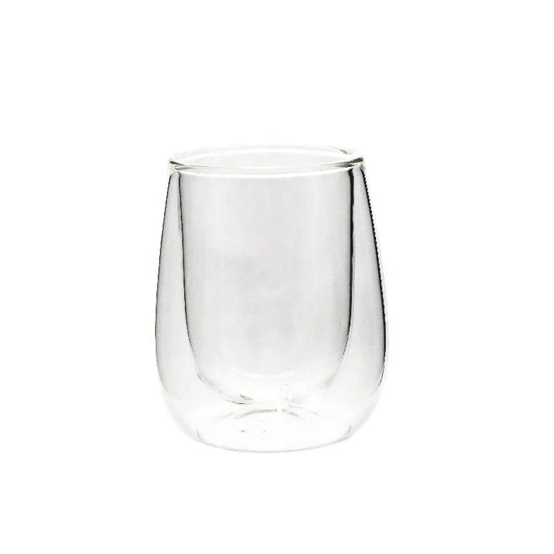 personalized glass double wall tea cup set