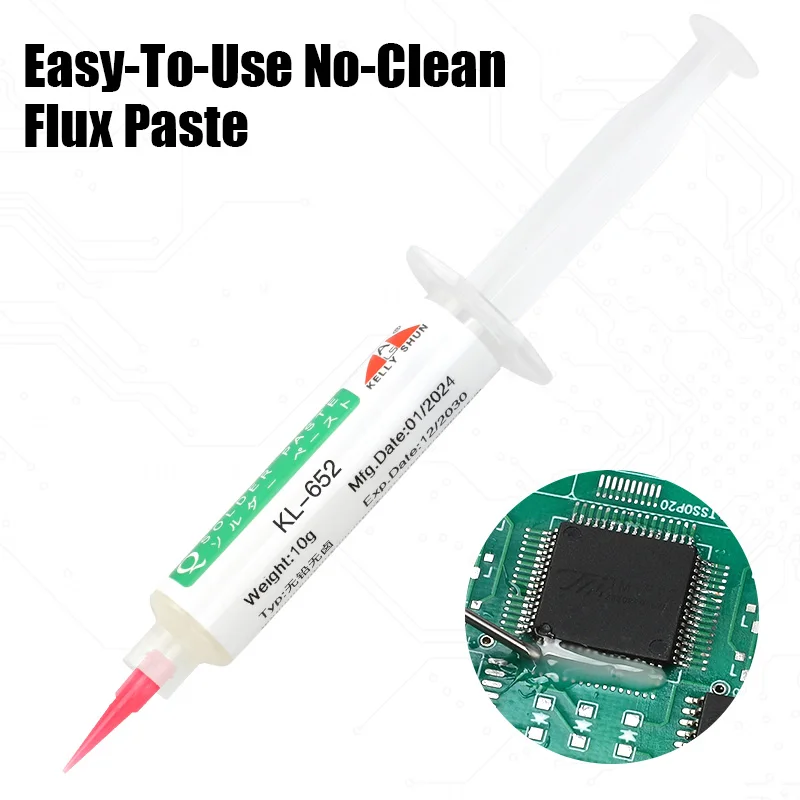 KELLYSHUN KL-652 Solder Flux for Electronics 10CC No Clean Solder Flux Paste For BGA/SMD/Phone Etc. Lead Free Rosin Flux Paste