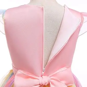 Unicorn Costume Princess Unicorn Dress Fancy Dress with Necklace Headband for Kids Toddlers Birthday Party