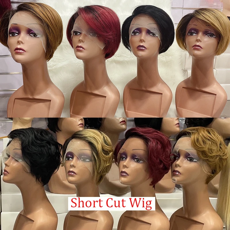 LetsFly Short Human hair remy straight wigs 100% peruvian best quality 1B/27 1B/30 1Bug Nice color For Extension