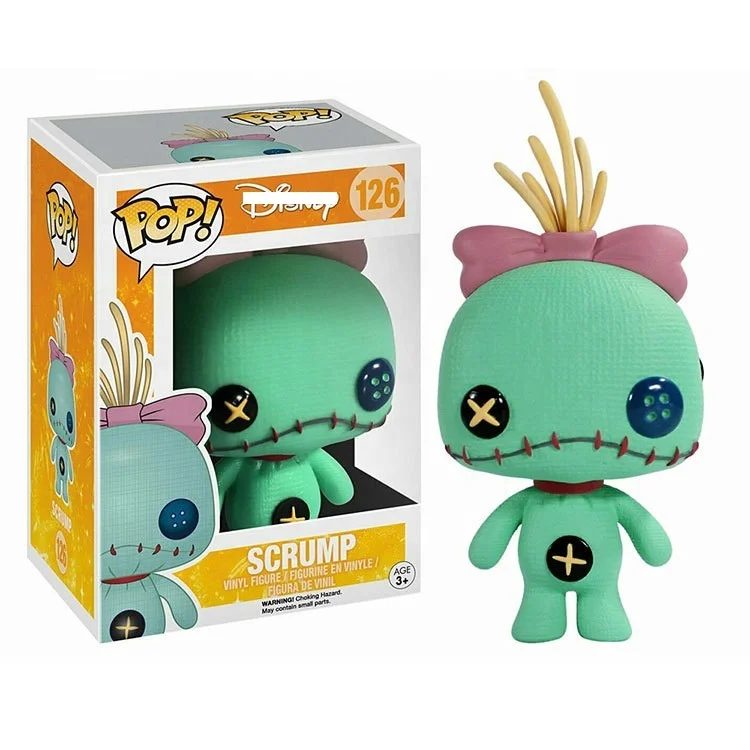 FUNKO POP SCRUMP 126# Action Figure Toys Lilo & Stitch Ugly Doll Button eyes Collection Cartoon Model Viny Figure (1600239345048)