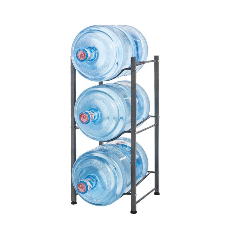 Custom Floor Standing 5 Gallon Water Bottle Storage Rack Holder Water Bucket Dispenser Metal Display Stand