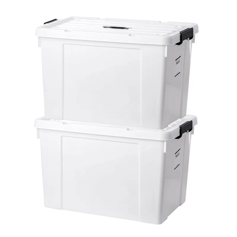 Pure 185L Stackable Containers with Durable Latching Lids Cloth Organization Ideal Large Item Storage for Garage and Basemen