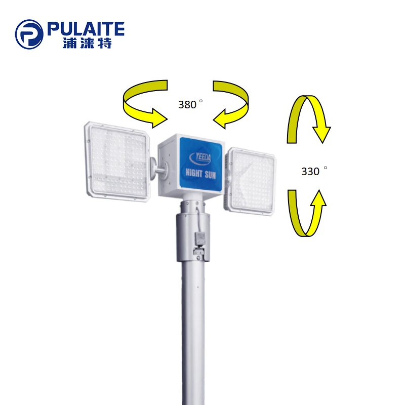 LED PULAITE fire trucks Vehicle Lighting customized height vehicle mounted telescopic mast light tower