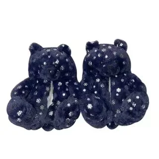 2021 Lovely ins plush bear slipper animals cheap custom bedroom animal teddy bear slippers women  teddy bear slippers