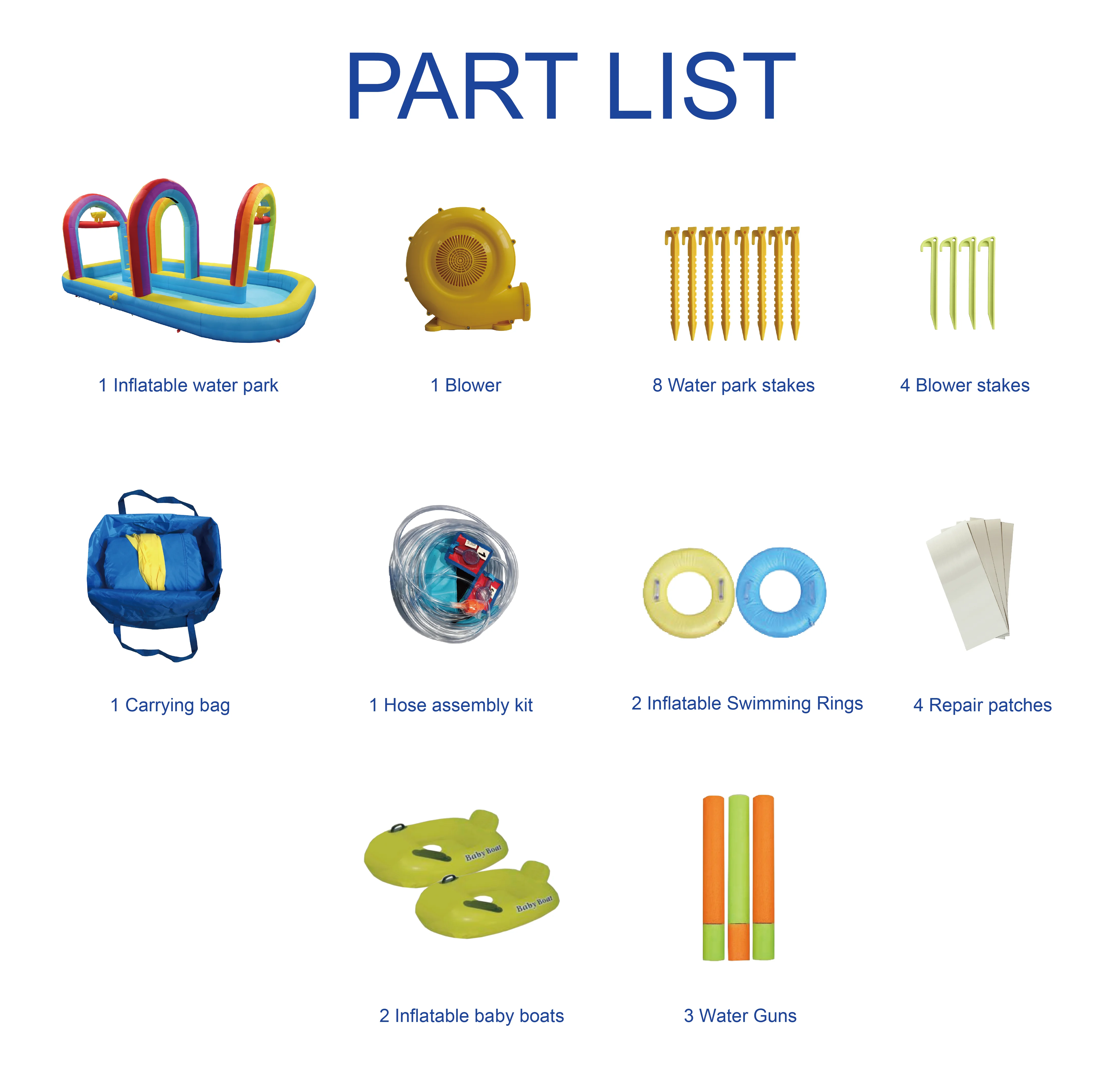 Inflatable Water Pool With Inflatable Baby Boats And Inflatable Swimming Rings With Blower Factory Outlet