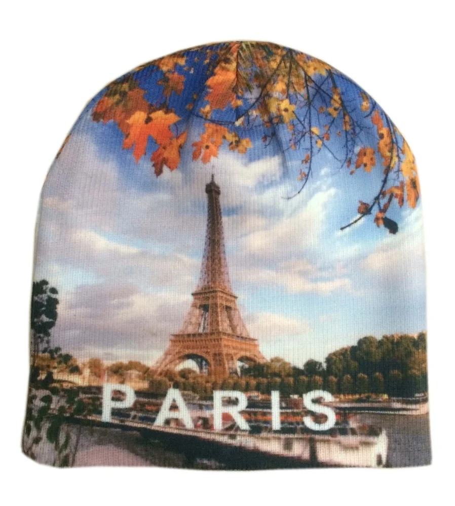 Custom Paris Sublimation knit Beanie