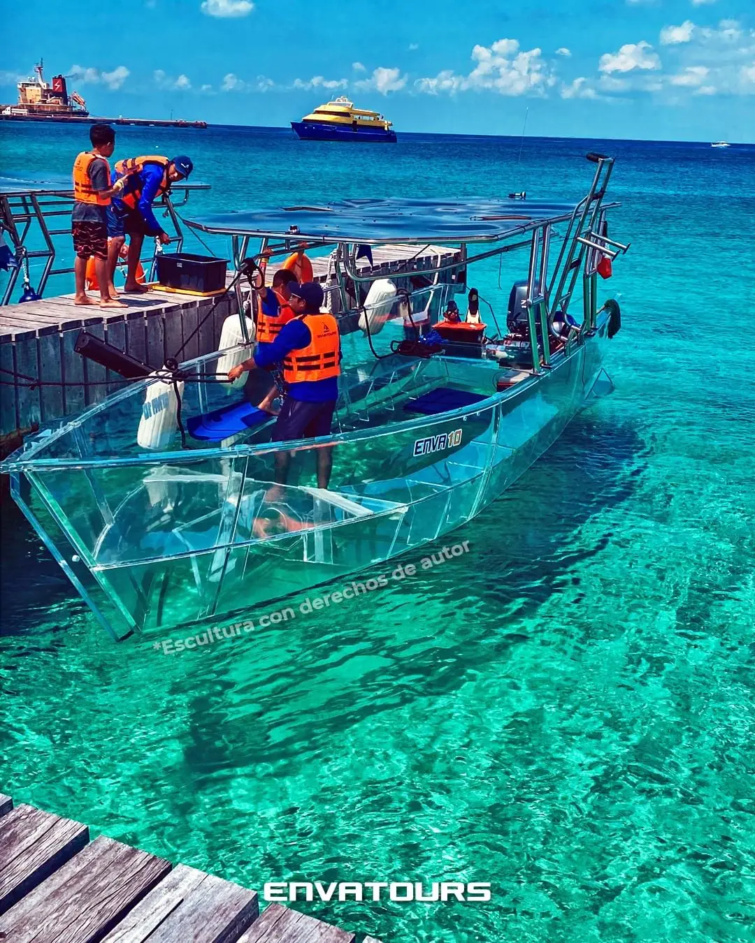 15 people Marine Catamaran transparent boat sightseeing Passenger Ferry Boat for resort