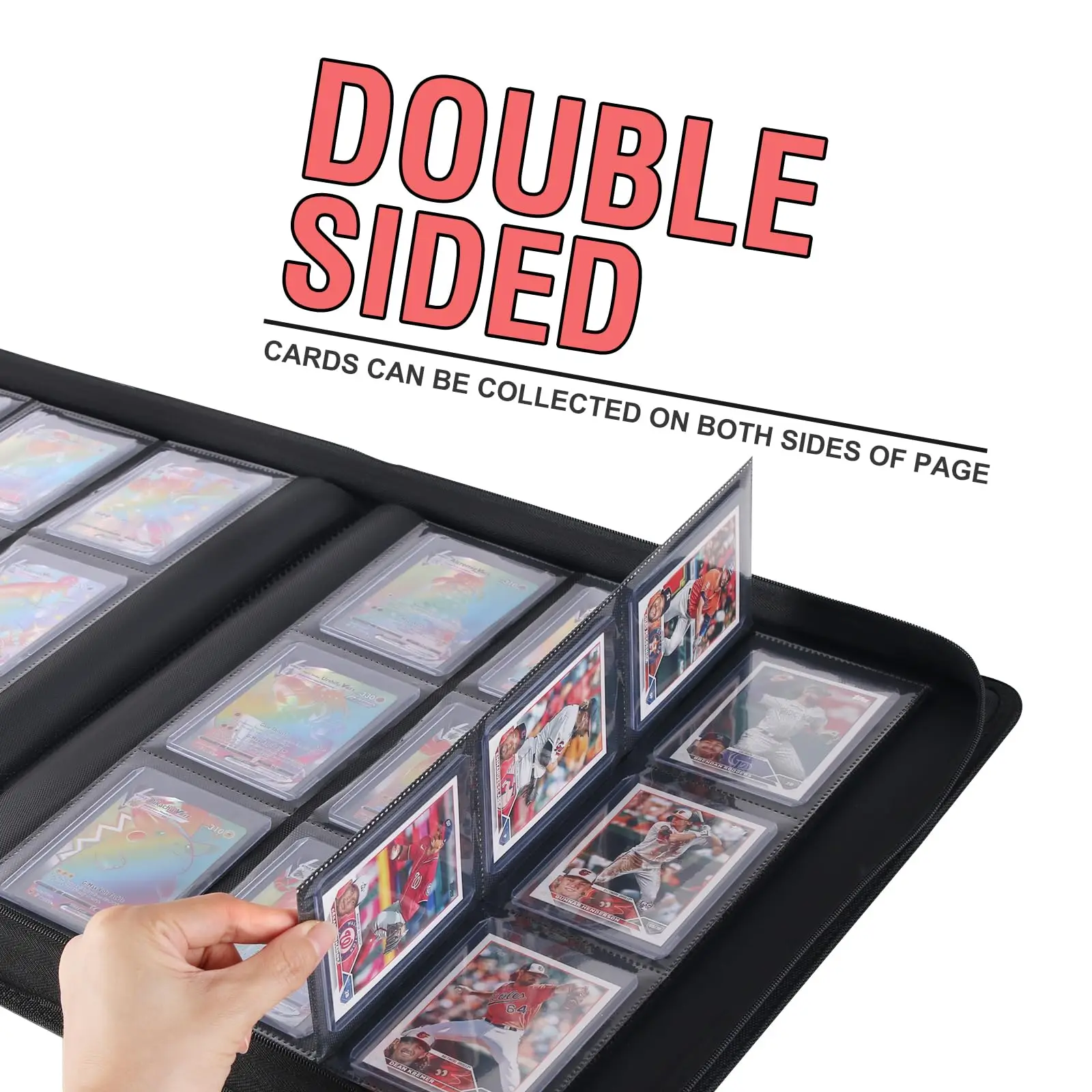 Custom Card Binder 9 Pocket Zipper Card Binder Photo Pokemoned Toploader Trading Baseball Card Album