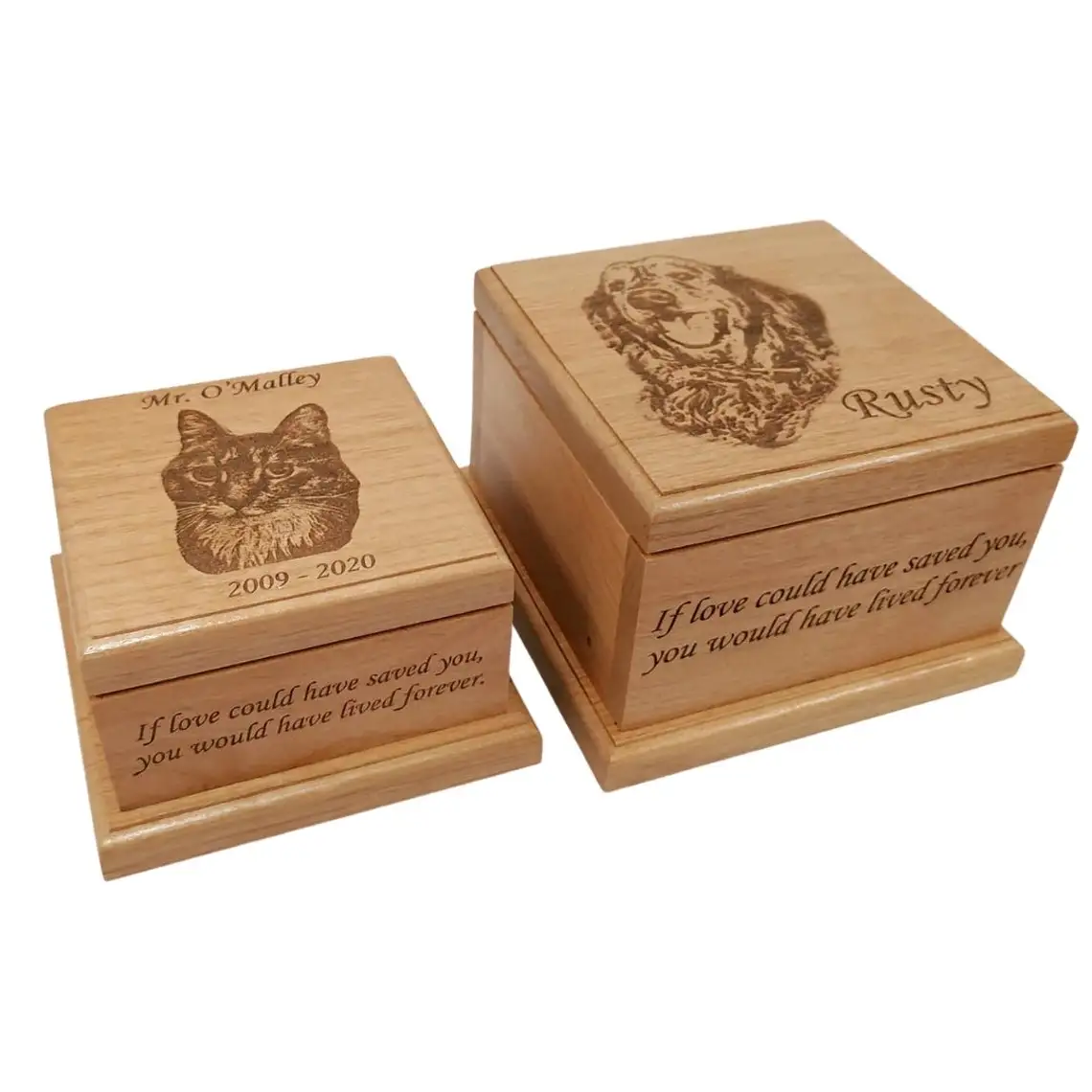 Cremation Pet Urn  Ashes for Dog Cat Engraved   Custom Portrait