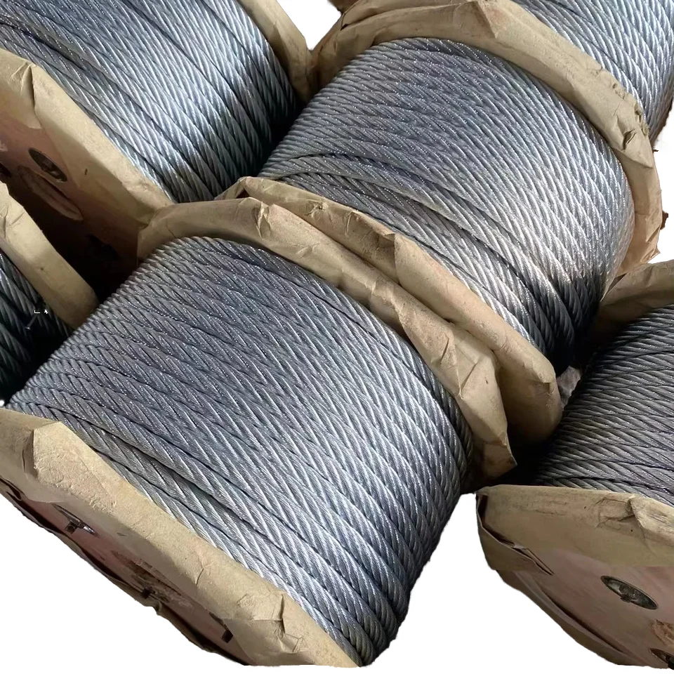High Carbon Electro Galvanized Hot Dip Galvanized Steel Wire Rope 6X12+7Fc 7mm