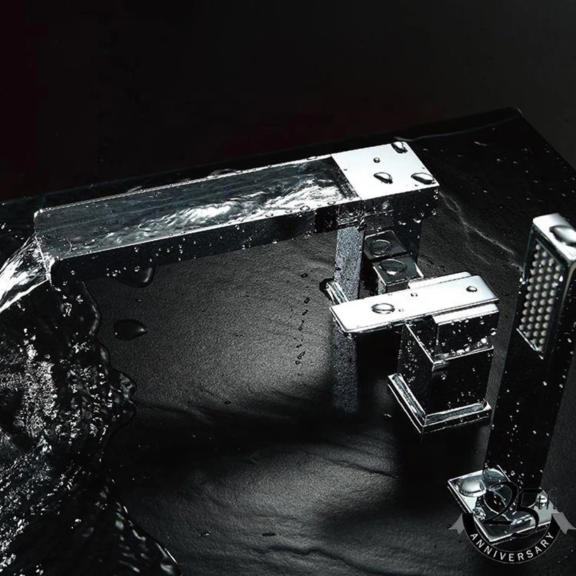 Popular and durable bathroom basin water faucet deck mounted brass waterfall faucet