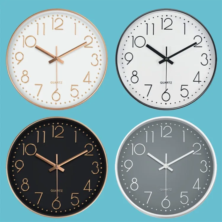 Brand Wall Clocks Needle Indoor Plastic Accurate Silent Hanging Ornament Round Home Decoration Cheap Plastic wall clocks