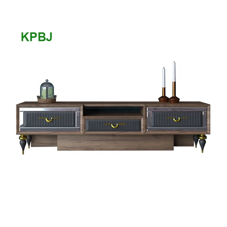 Wholesale Middle East Style Wooden TV Console Melamine Glass TV Table For Living Room