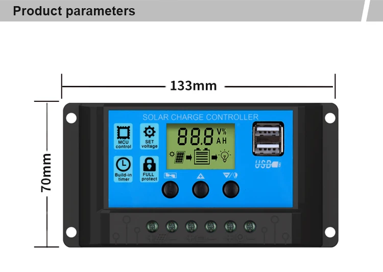China factory direct sales PWM solar charge controller good price 12v 24v 10a 20a 30a 40a 50a 60a