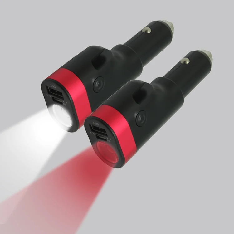 
Logo Printed Mini Emergency Tools 6-in1 Car Safety Hammer with power banks 