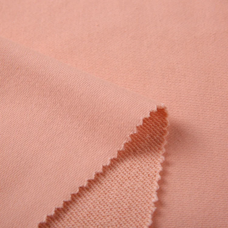 Cotton Polyester Knitted CVC plain Dye French Terry Fabric for hoodie