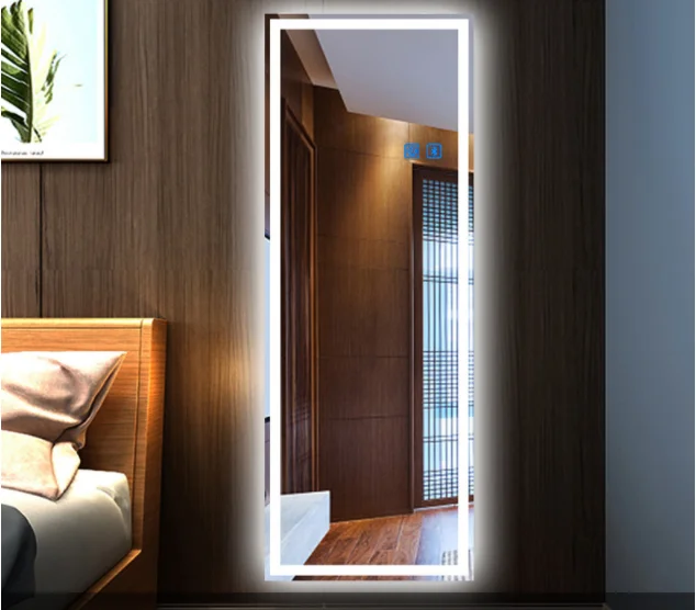 Mirror Stand Full Body Dressing Floor Mirror with Lights Fullkenlight Shape Full Body Dressing Design Home 