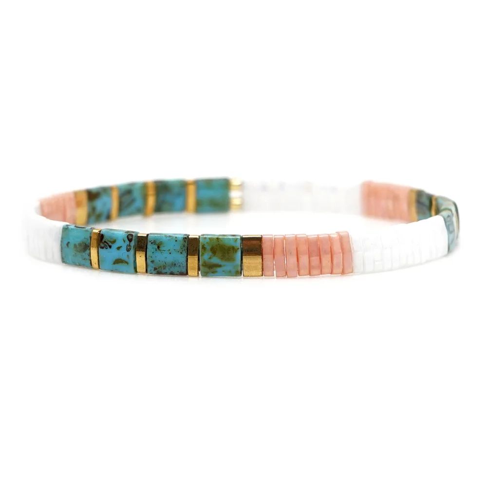 New Fashion Square Bead Bracelet Miyuki Bracelet Summer Beach Handmade TILA Bracelet