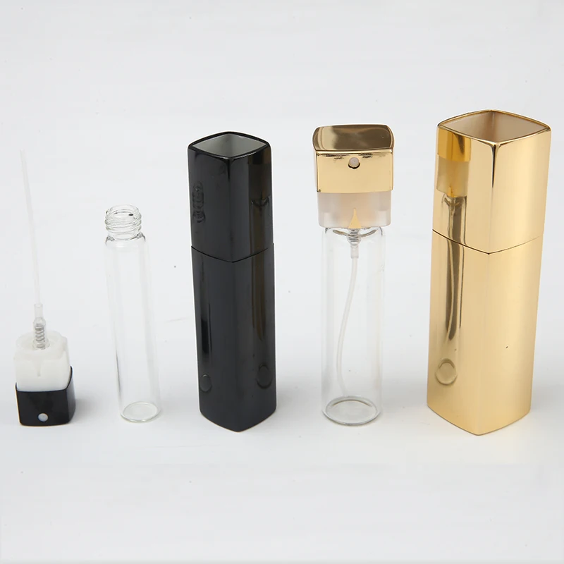 8ML 10ML 15ML 20ML Empty Refillable Twist Aluminum Custom Portable Travel Perfume Bottle Square