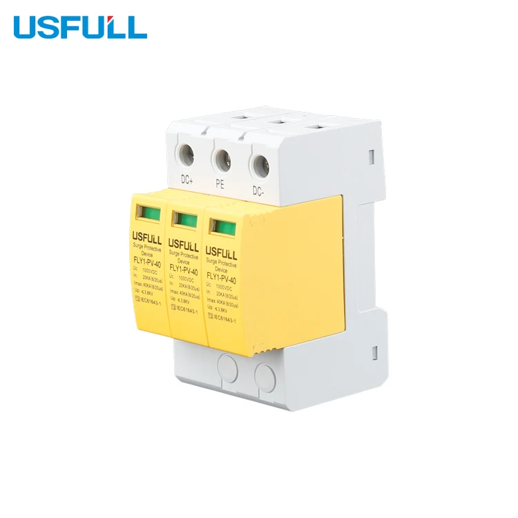 USFULL CE Solar PV SPD 20KA-40ka 2P DC SPD 3P DC 1000V стабилизатор напряжения, защита от перенапряжения, разрядник, защитное устройство
