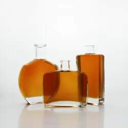 wholesale 500ml 700ml 750ml 1 liter round bottles glass empty gin vodka whiskey glass liquor bottle gin glass bottle with lid