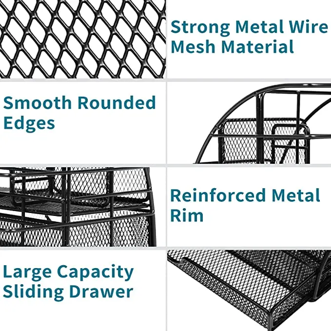 Office Desk Organizer with 6 Compartments + Pen Holder / 72 Accessories